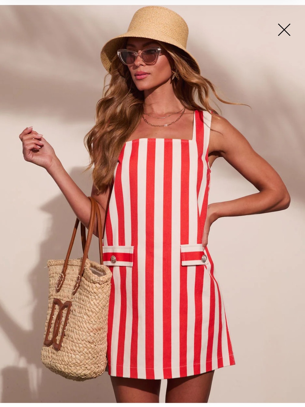 Vici Coastal Red Striped Shift Dress